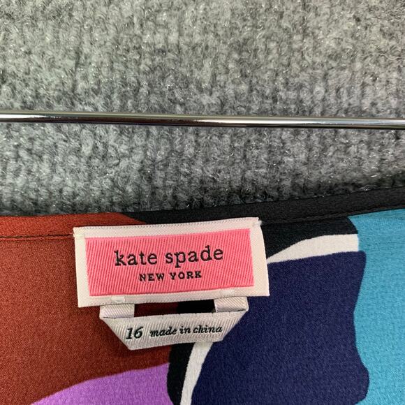 Kate Spade Floral Collage Wrap Skirt Long - Size 16 Multicolor - Picture 8 of 9